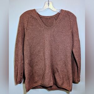 Lululemon Textured Knit V-Neck Sweater Posh-Pima Wool